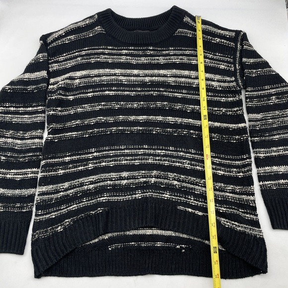 EUC Calvin Klein Black & White Marbled Stripes Pullover Crewneck Sweater Size M - Picture 6 of 9